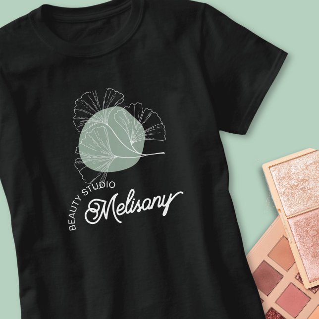 Moderne Minimalistische Elegante Grüne Linie Kunst T-Shirt (Von Creator hochgeladen)