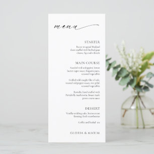 Moderne Minimalistische Elegante Hochzeit Menükarte