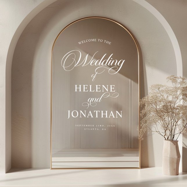 Moderne Minimalistische Elegante Hochzeit Willkomm Fensteraufkleber (Modern Minimalist Elegant Wedding Welcome Window Cling)