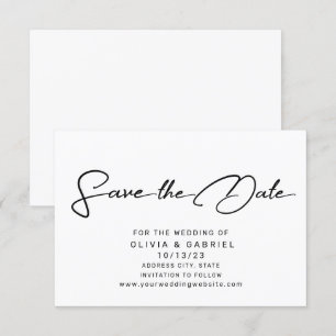 Moderne Minimalistische Elegante Kalligraphie Save The Date