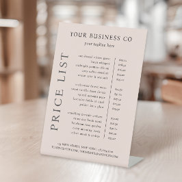 Moderne Minimalistische, elegante Rosa-Preisliste Sockelschild
