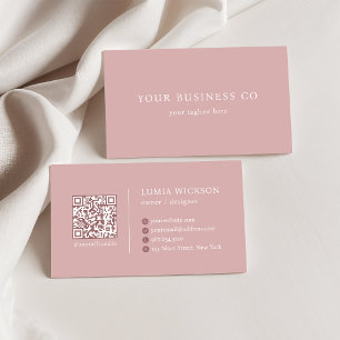 Moderne Minimalistische Elegante Rose QR-Code Visitenkarte