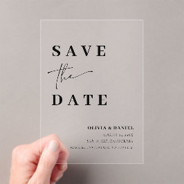 Moderne Minimalistische Elegante Save the Date Kar Acryleinladungen