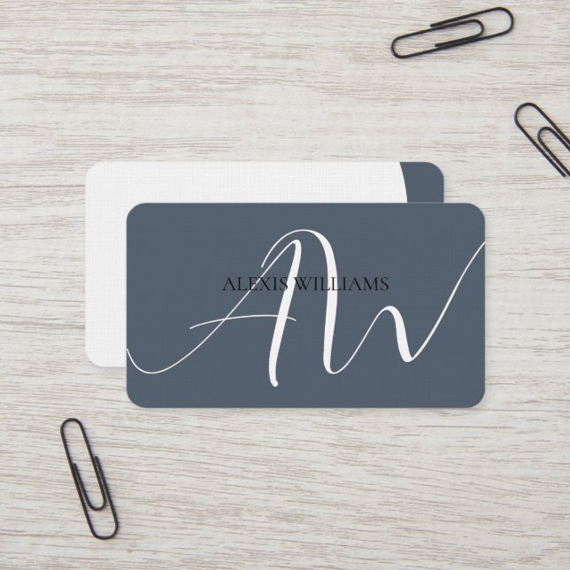 Moderne Minimalistische Elegante Schrift Beruflich Visitenkarte (Vorderseite/Rückseite Beispiel)