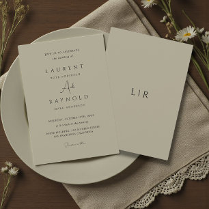 Moderne Minimalistische Elegante Taupe-Hochzeit Einladung