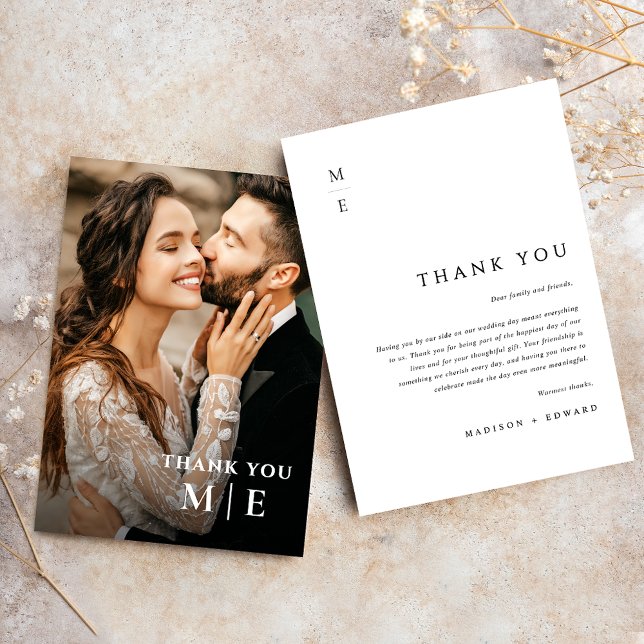 Moderne Minimalistische, elegante Typografie-Foto  Dankeskarte (Von Creator hochgeladen)