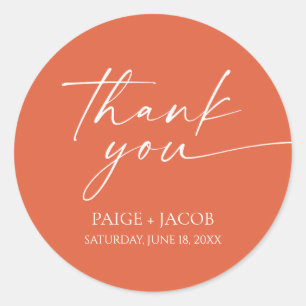 Moderne Minimalistische Elegante Verona Sonnenunte Runder Aufkleber