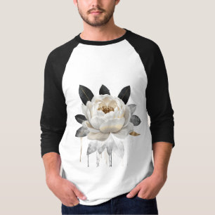 Moderne minimalistische elegante weiße Rose Art T-Shirt