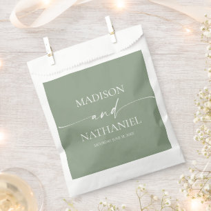Moderne Minimalistische Elegantsage Grüne Hochzeit Geschenktütchen