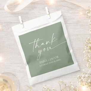 Moderne Minimalistische Elegantsage Grüne Hochzeit Geschenktütchen