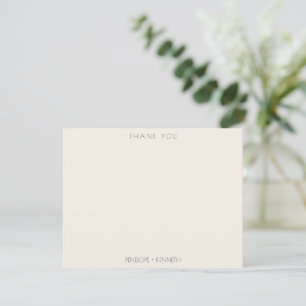 Moderne minimalistische elfenbeinfarbene Hochzeit Dankeskarte