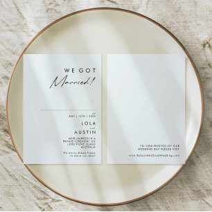 Moderne Minimalistische Elopement-Ankündigung Einladung