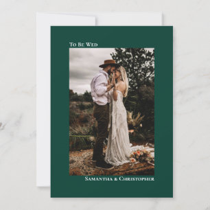 Moderne Minimalistische Emerald Vertical Foto Hoch Einladung