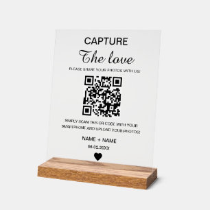 Moderne Minimalistische Erfassung der Liebe QR Cod Acrylschild