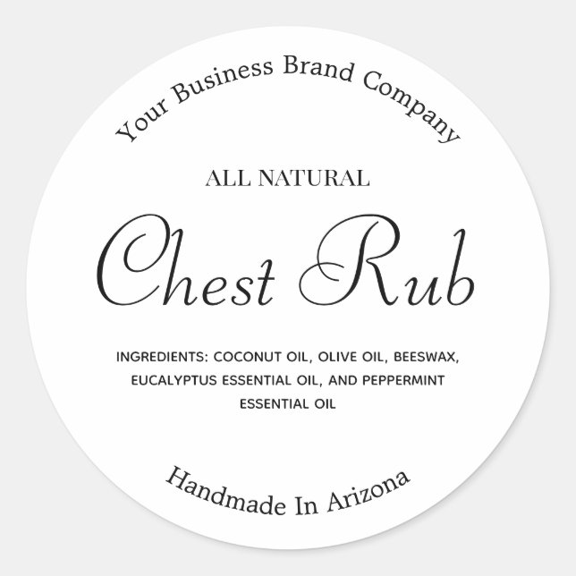 Moderne, Minimalistische Eukalyptus Balm Salbe Runder Aufkleber (Vorderseite)