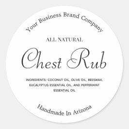 Moderne, Minimalistische Eukalyptus Balm Salbe Runder Aufkleber