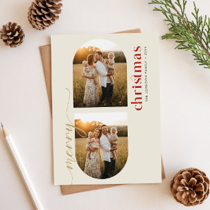 Moderne minimalistische Familien-Weihnachtsbogen 3 Feiertagskarte