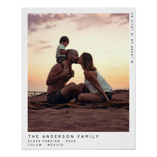 Moderne minimalistische Familienfoto-Destination Poster