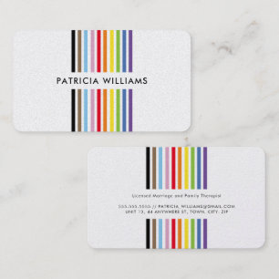 MODERNE MINIMALISTISCHE farbige Streifen Regenboge Visitenkarte