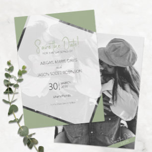 Moderne Minimalistische Feiertage Grüne Hochzeit r Einladung