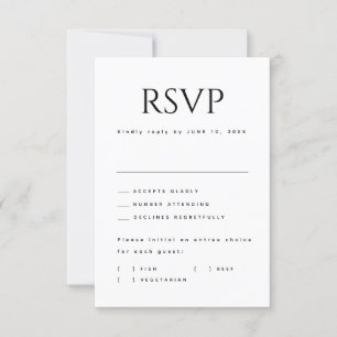 Moderne Minimalistische, fette Arch Detail Hochzei RSVP Karte