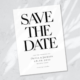 Moderne minimalistische, fette Typografie-Hochzeit Save The Date