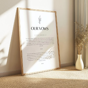Moderne minimalistische florale individuelle Hochz Poster
