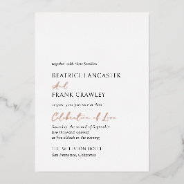 Moderne Minimalistische, formelle Hochzeit Folieneinladung