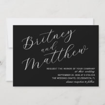 Moderne Minimalistische Foto-Black Script-Hochzeit