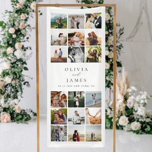 Moderne Minimalistische Foto Collage Wedding Banner