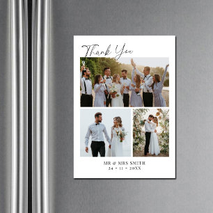 Moderne Minimalistische Foto Collage Wedding Viele Magneteinladung