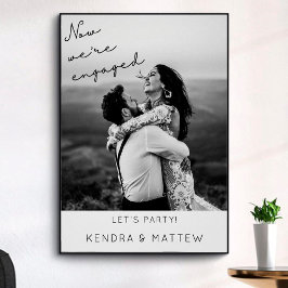 Moderne Minimalistische Foto-Engagement-Partei Wil Poster