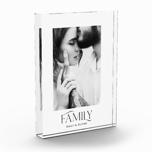 Moderne, minimalistische Foto-Familie elegant Fotoblock (Links)