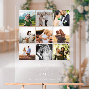 Moderne Minimalistische Foto Galerie Hochzeit Acrylschild