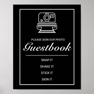 Moderne minimalistische Foto-Gästebuch-Hochzeitsta Poster