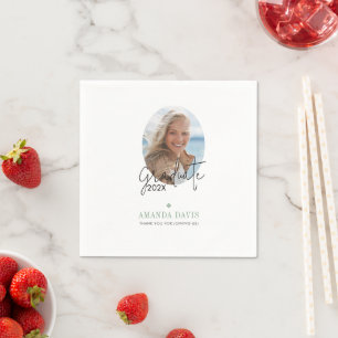 Moderne Minimalistische Foto Graduation Party einl Serviette