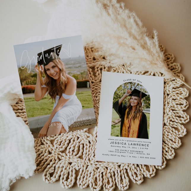 Moderne Minimalistische Foto Graduierungsparty Ein Einladung (Von Creator hochgeladen)