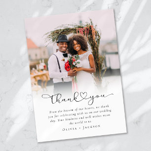 Moderne Minimalistische Foto-Hochzeit Dankeskarte