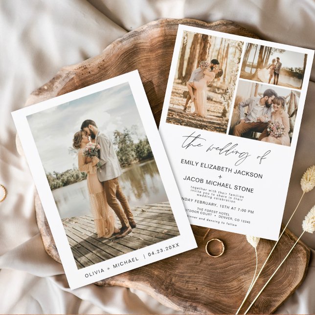 Moderne Minimalistische Foto Hochzeit Einladung (Von Creator hochgeladen)