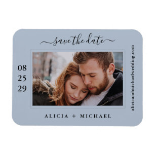 Moderne, minimalistische Foto Hochzeit rett Datum Magnet