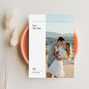 Moderne Minimalistische Foto-Hochzeit - Rettet das Einladung