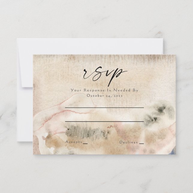 Moderne Minimalistische Foto Hochzeit RSVP Karte (Vorderseite)