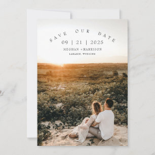Moderne minimalistische Foto-Hochzeit Save The Date