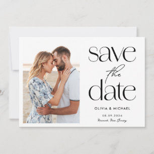 Moderne Minimalistische Foto-Hochzeit Save The Date