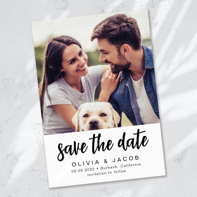 Moderne Minimalistische Foto-Hochzeit Save The Date (Von Creator hochgeladen)