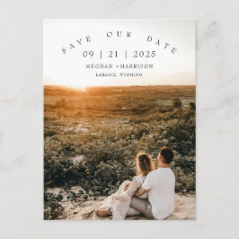 Moderne Minimalistische Foto-Hochzeit spart das Da Postkarte