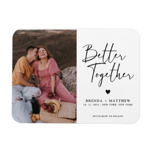 Moderne minimalistische Foto-Hochzeit Termin merke Magnet