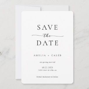 Moderne Minimalistische Foto-Hochzeit Termin merke Save The Date