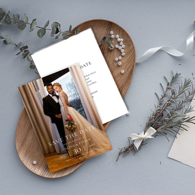 Moderne Minimalistische Foto Hochzeit Termin vorme Save The Date (Von Creator hochgeladen)