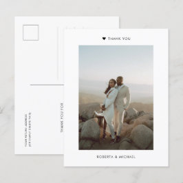 Moderne Minimalistische Foto Hochzeit Vielen Dank Postkarte